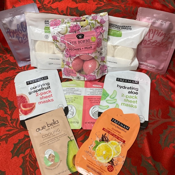 Ulta Aromatherapy Shower Tablets Bath Bombs Peel Off Clay Masks 10 piece Lot - Picture 3 of 7